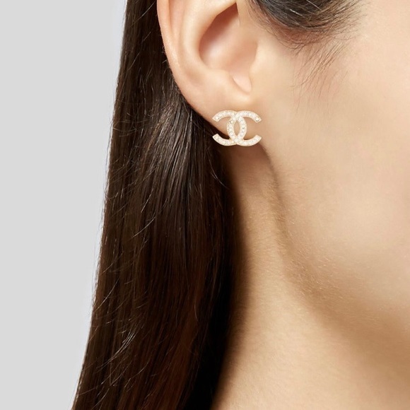 Chanel Golden CC Stud Earrings Small - Picture 2 of 8